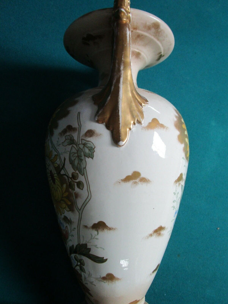Antique Royal Bonn Vase Chrysanthemum Aesthetic ANTON MEHLEM 17"- 1890s