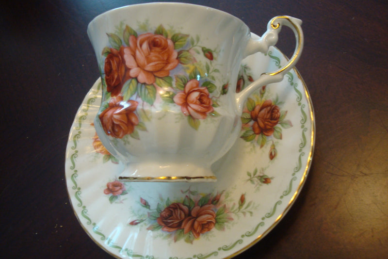 Queen's England Cup and Saucer by Rosina,Rose Pattern, Special Flowers [83c]