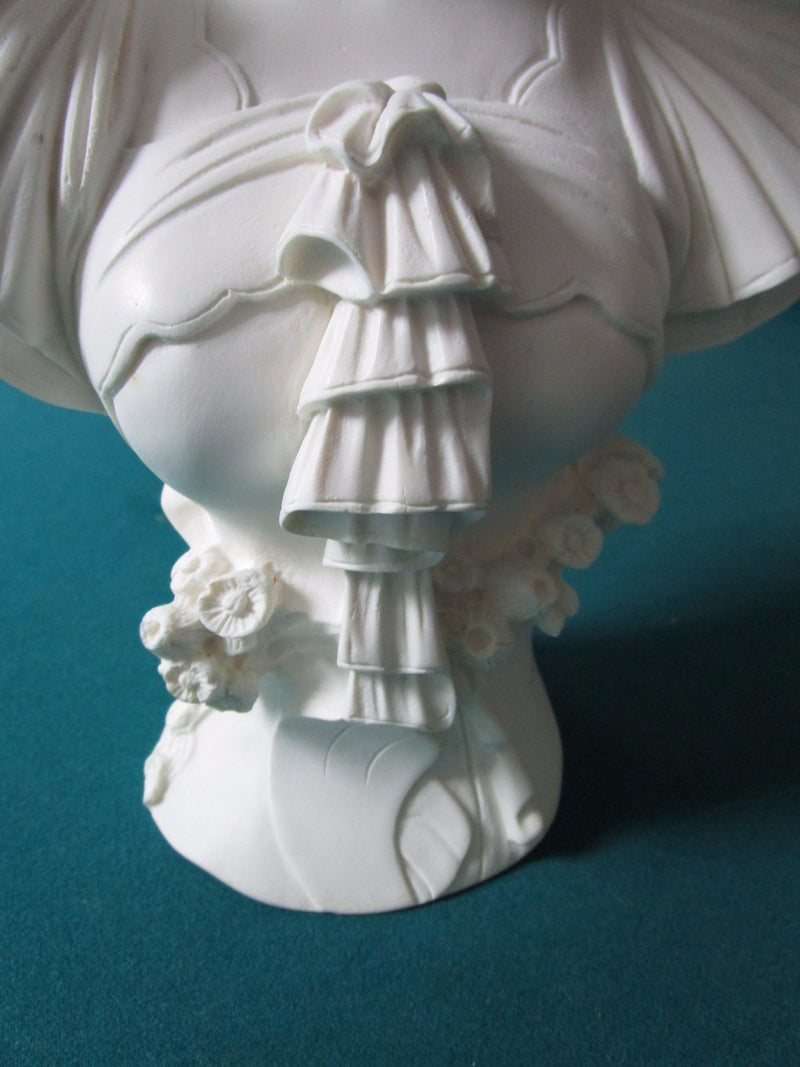Vintage Nouveau ITALIAN Lady Bust Statue Chalkware Plaster French Maiden 14"