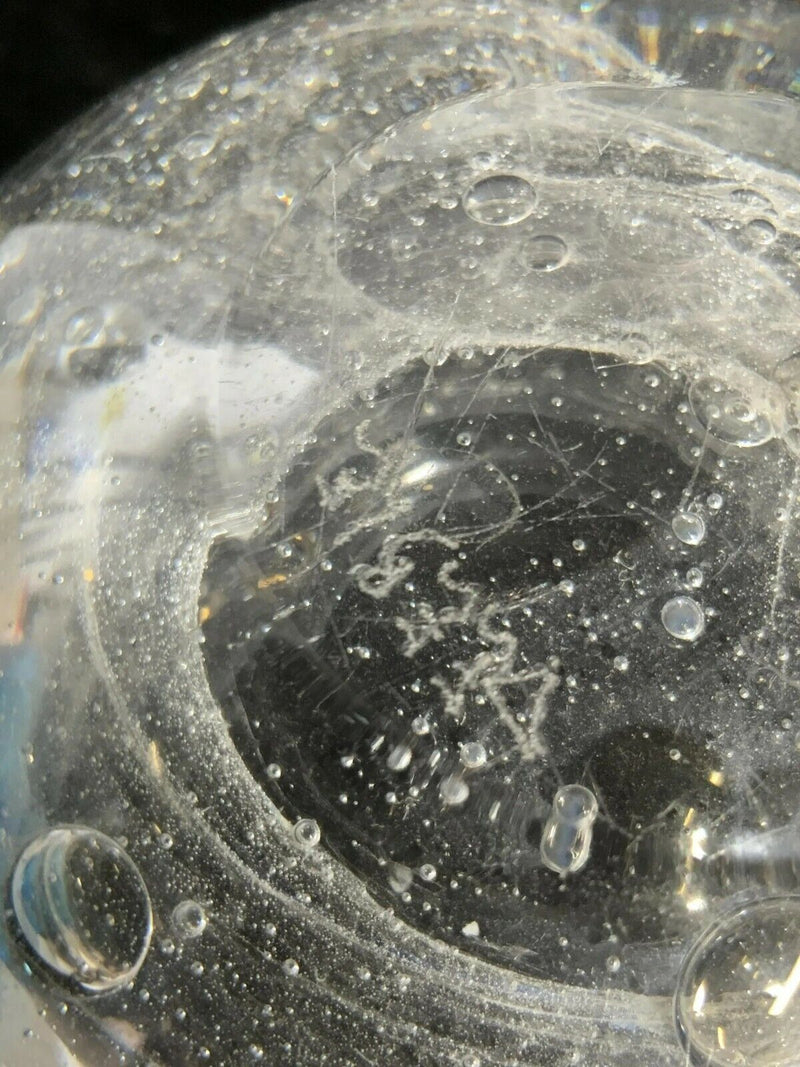DEEBLE Signed Clear Bubble Glass Bowl / Vase 5 X 6" [aC]