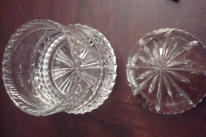 Crystal clear covered candy dish, AMERICAN brilliant period