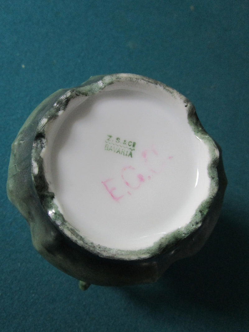 ANTIQUE Mignon Z.S. & C Bavaria, Germany, creamer  green flowers orig [88C]