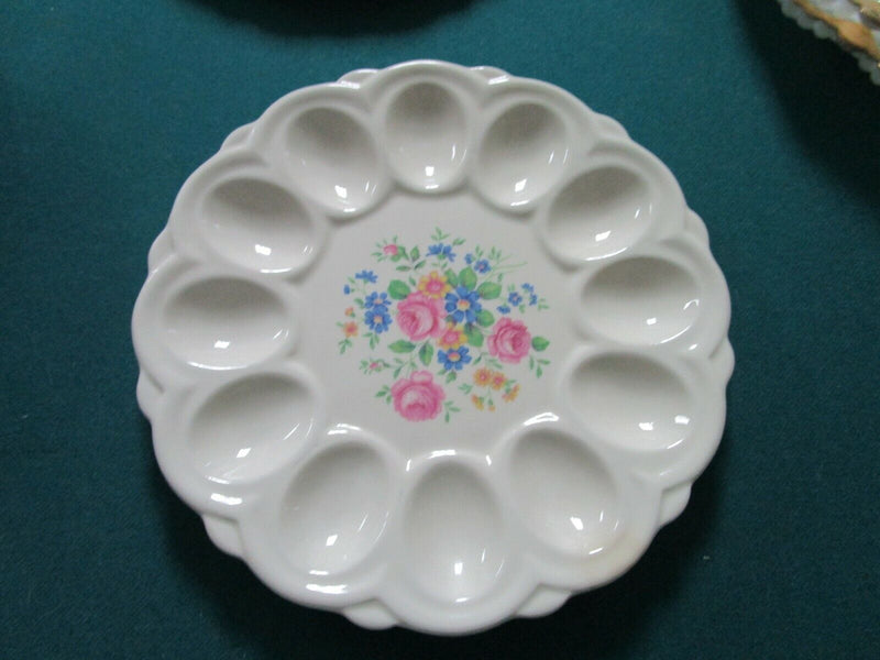 Canonsburg Brown Drip  DEVILED EGG PLATTER MILK GLASS ANCHOR HOCKING GOLD PICK 1