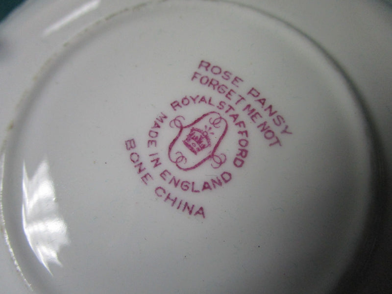 Royal Stafford England Forget Me Not Floral  Cup And Saucer [95j]