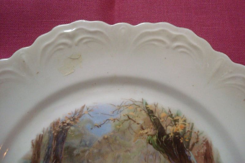 Greiner & Herda Bavaria  Signed Plate C1900s " Noon At The Pontino Marshes"[#29]