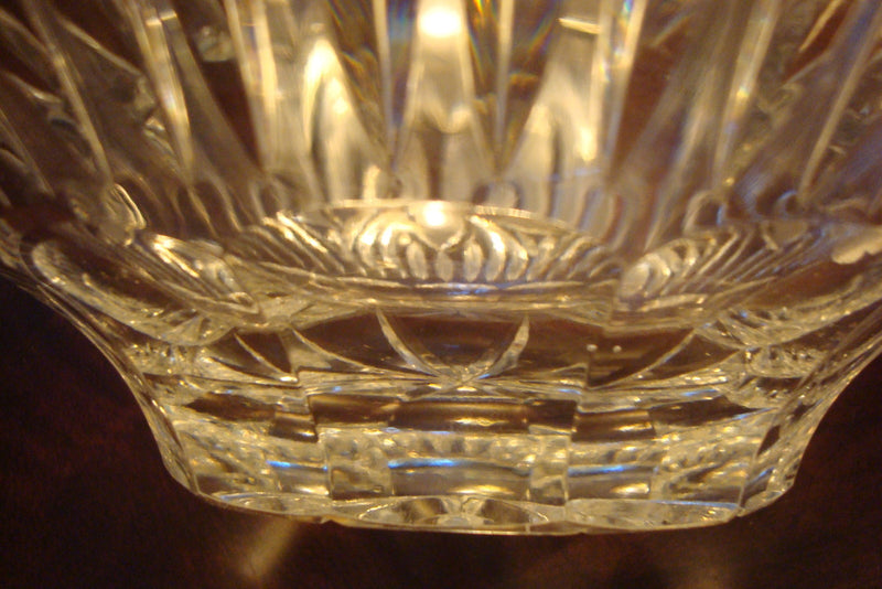 Crystal Bohemian cut Glass large round Bowl, very classy [a*5]