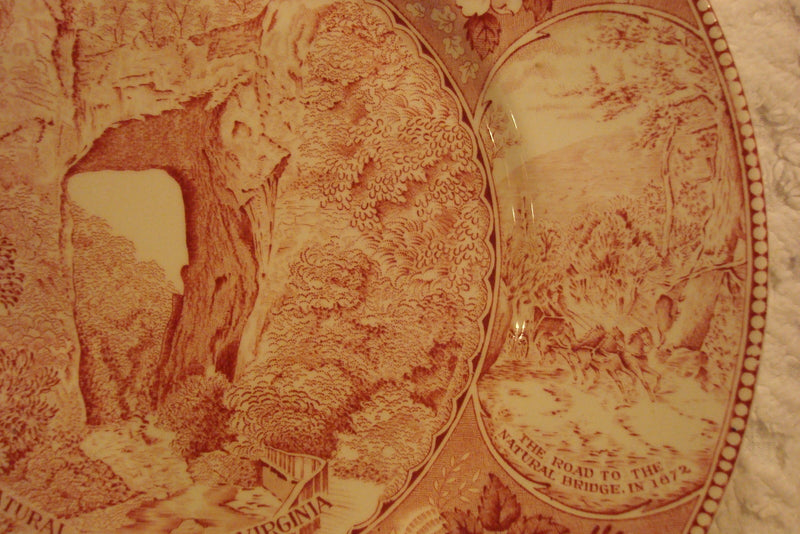 Old English Staffordshire plate "The Picturesque Natural Bridge of Virginia"