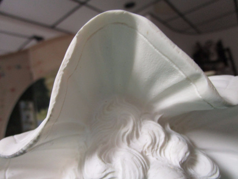 Vintage Nouveau ITALIAN Lady Bust Statue Chalkware Plaster French Maiden 14"