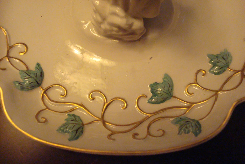 Italian ceramic jewelry holder, decorated with blue flowers and gold[7]
