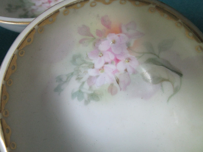 RS Prussia four footed salt dishes gold and flowers [rs-2]