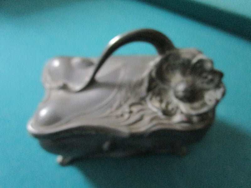 CHINESE LACQUER JEWELRY TRINKET BOX ART NOUVEAU VANITY METAL BOX PICK 1 ^^