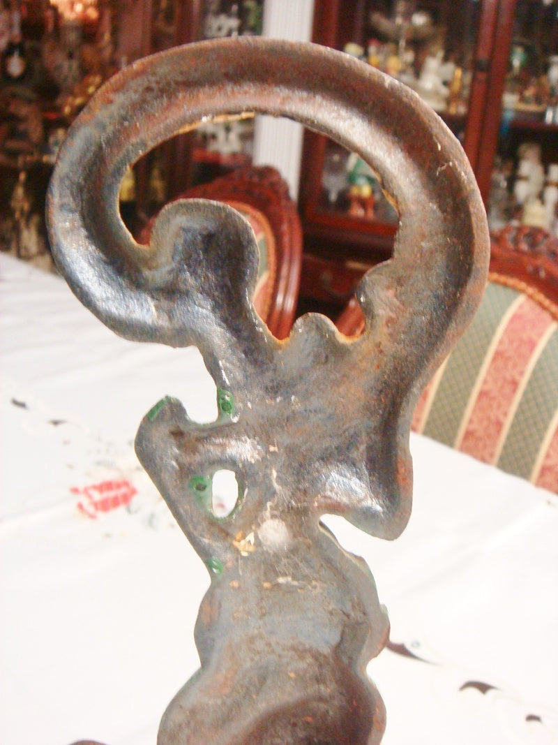 Iron door stopper in rustic iron , 16" tall [8]