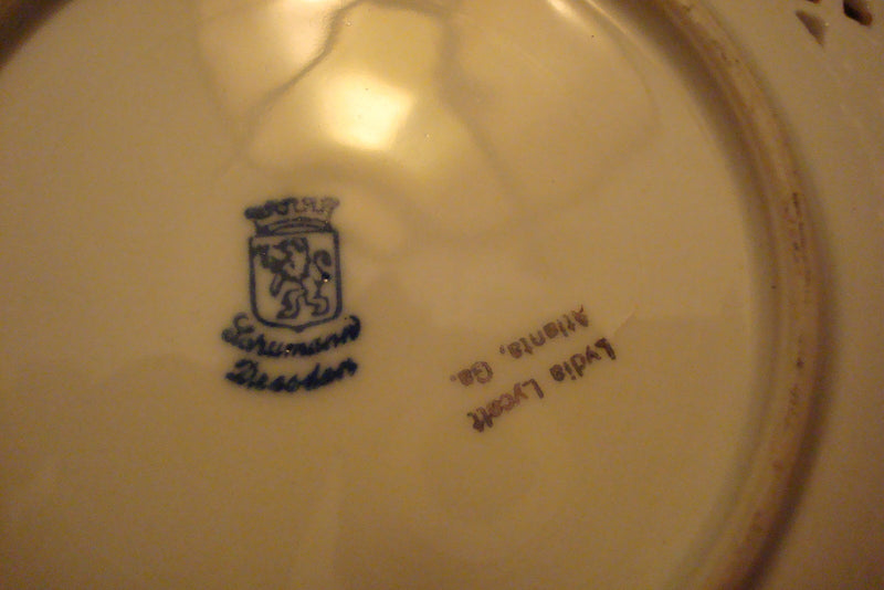 Arzberg Dresden Germany plate flowers and crusted gold, laced borders  [84B]