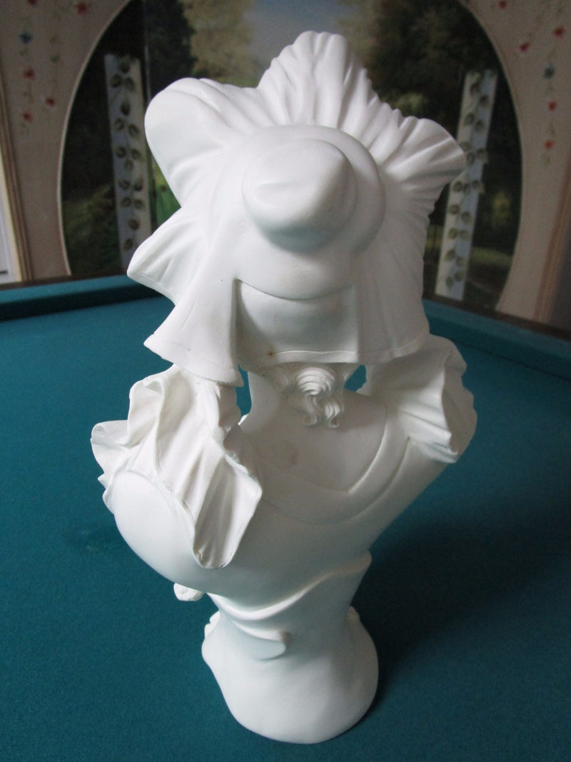Vintage Nouveau ITALIAN Lady Bust Statue Chalkware Plaster French Maiden 14"