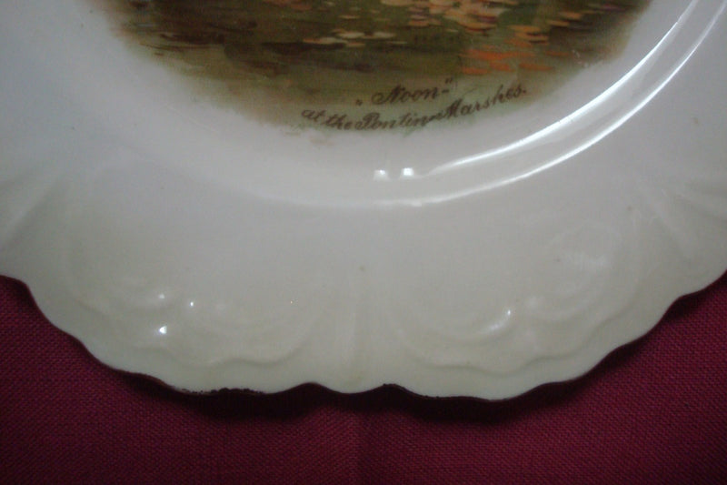 Greiner & Herda Bavaria  Signed Plate C1900s " Noon At The Pontino Marshes"[#29]