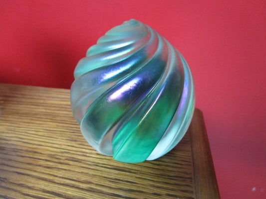 Art Studio Iridescent Swirl Paperweight 1991 Signed [PPWC]