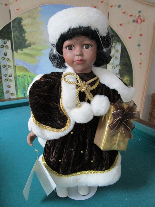 1990s Christmas around the World Doll 18" DIONE African American Doll NIB