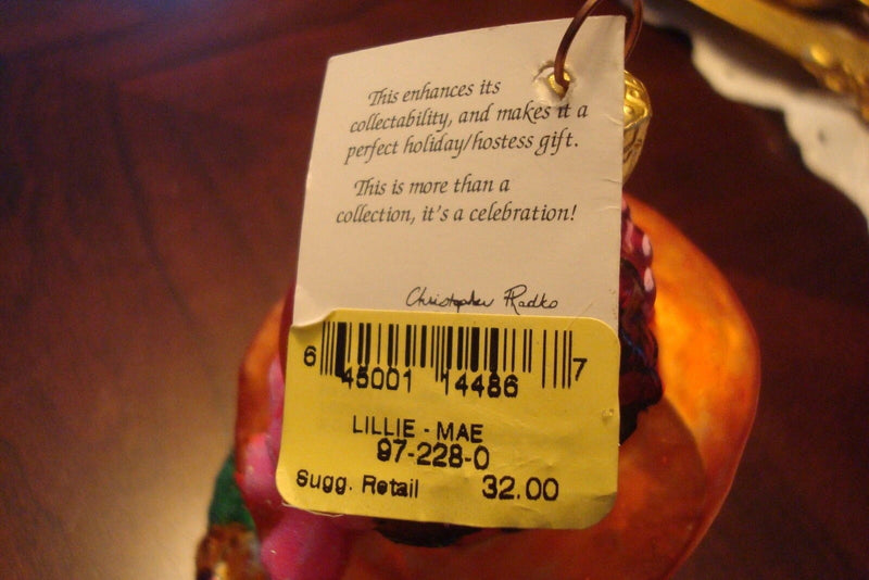 Christopher Radko ornament "Lilly Mae" 2000, original box tag ^^
