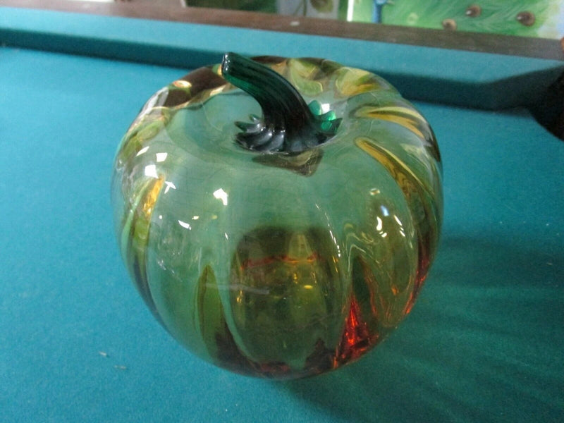 BLENKO AMBER PUMPKIN YELLOW ORANGE GLASS CENTERPIECE FIGURINE RARE