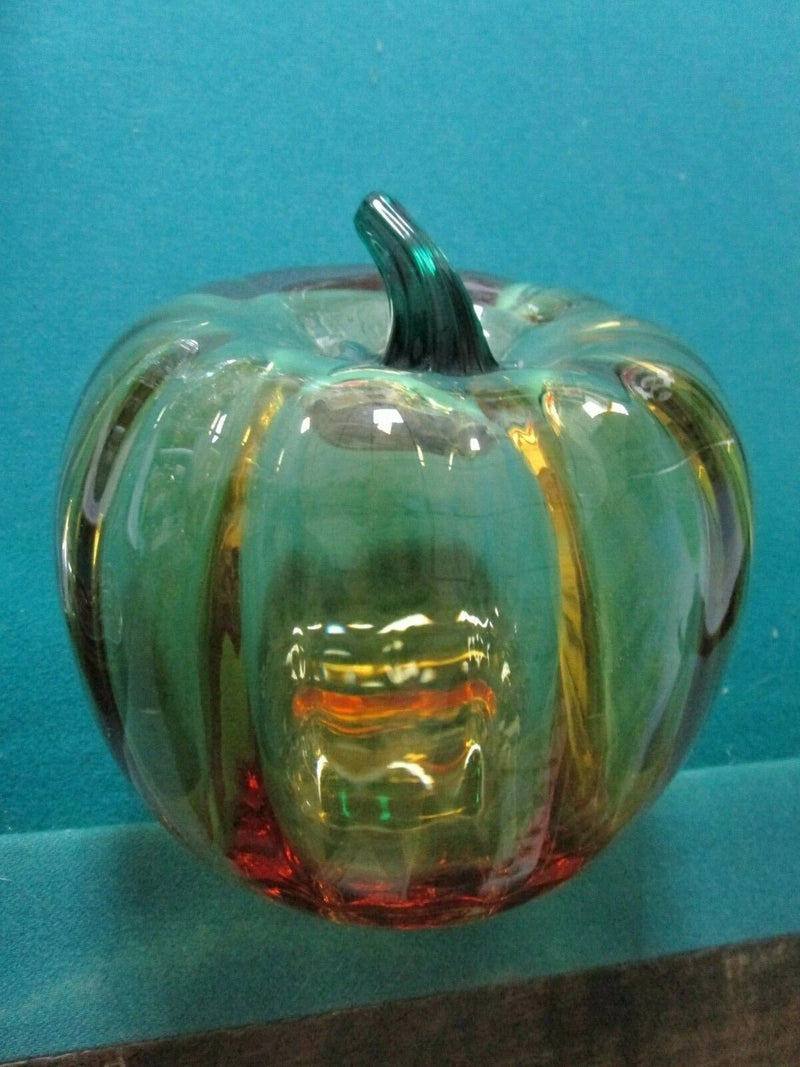 BLENKO AMBER PUMPKIN YELLOW ORANGE GLASS CENTERPIECE FIGURINE RARE