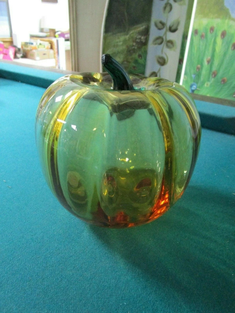 BLENKO AMBER PUMPKIN YELLOW ORANGE GLASS CENTERPIECE FIGURINE RARE
