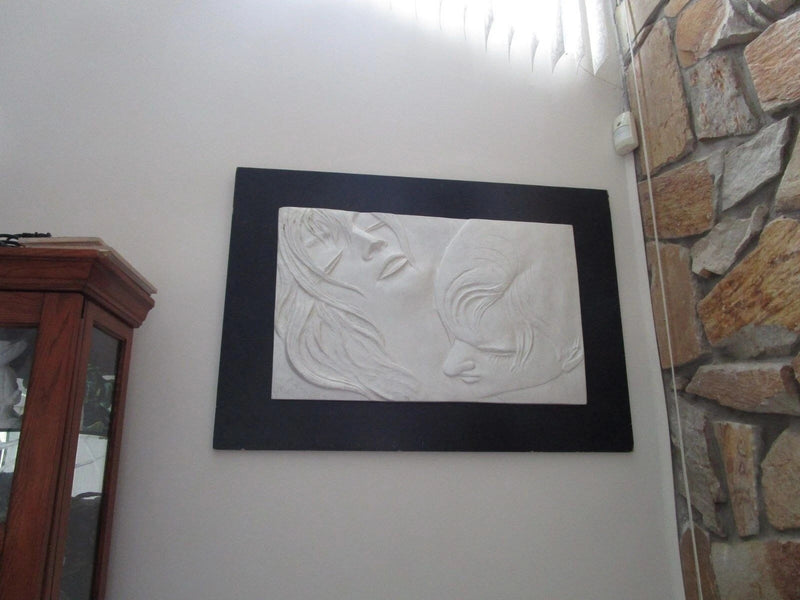 Fisher '96 Austin Production Inc. Large Wall Sculpture On Wooden Board "Lovers"