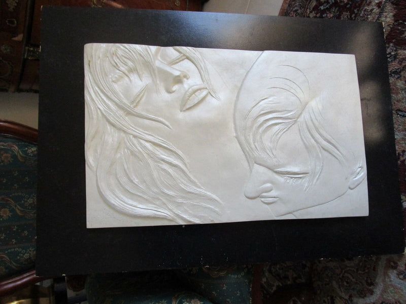 Fisher '96 Austin Production Inc. Large Wall Sculpture On Wooden Board "Lovers"