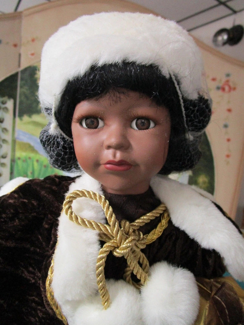1990s Christmas around the World Doll 18" DIONE African American Doll NIB