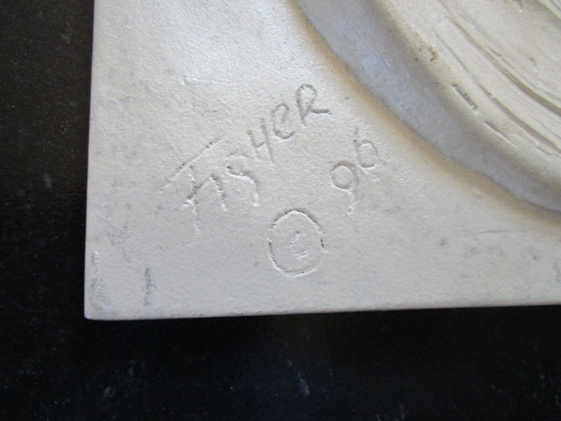 Fisher '96 Austin Production Inc. Large Wall Sculpture On Wooden Board "Lovers"