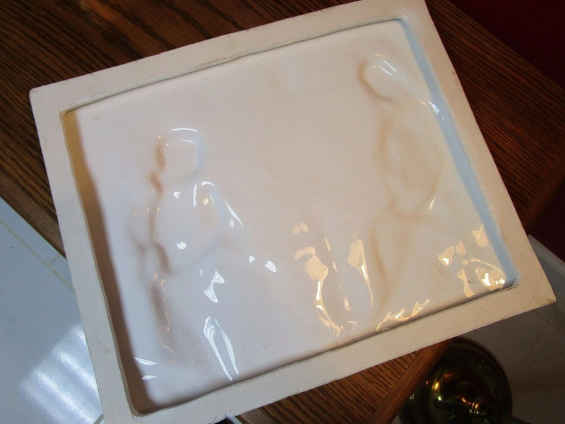 Religious Plaque Virgen Mary And The Archangel Glazed Ceramic ^^