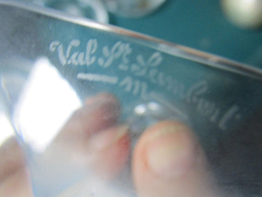 ‘’Val St Lambert’’ Belgium Original Crystal Gardenia Pair Of Single  Candle Stic