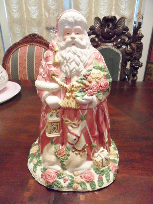 2001 Royal Albert "Seasons of Colour Santa Cookie Jar" 14" tall[a5]