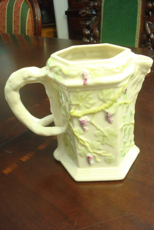 Belleek Vine Tankard Wine Collectors Lovers Pitcher, gold mark[8]
