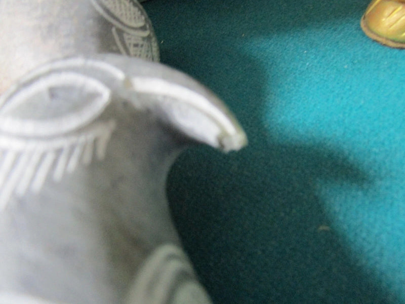 BLACK ROOSTER CERAMIC FIGURINE SCULPTURE 11'  *