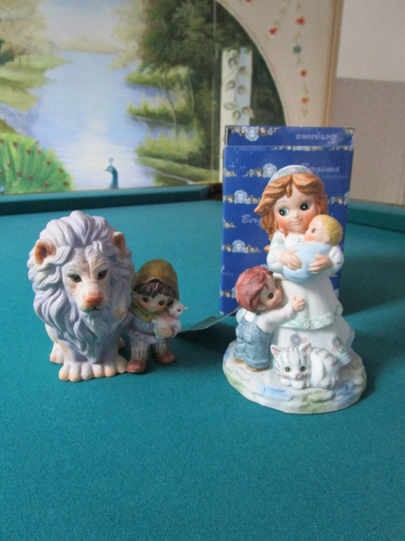 BERGSMA PAIR OF FIGURINES 7" ONE NIB "LET THE JOURNEY BEGIN - "MOM'S LOVE" orig