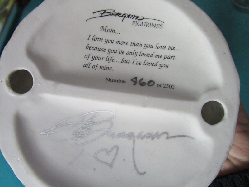 BERGSMA PAIR OF FIGURINES 7" ONE NIB "LET THE JOURNEY BEGIN - "MOM'S LOVE" orig