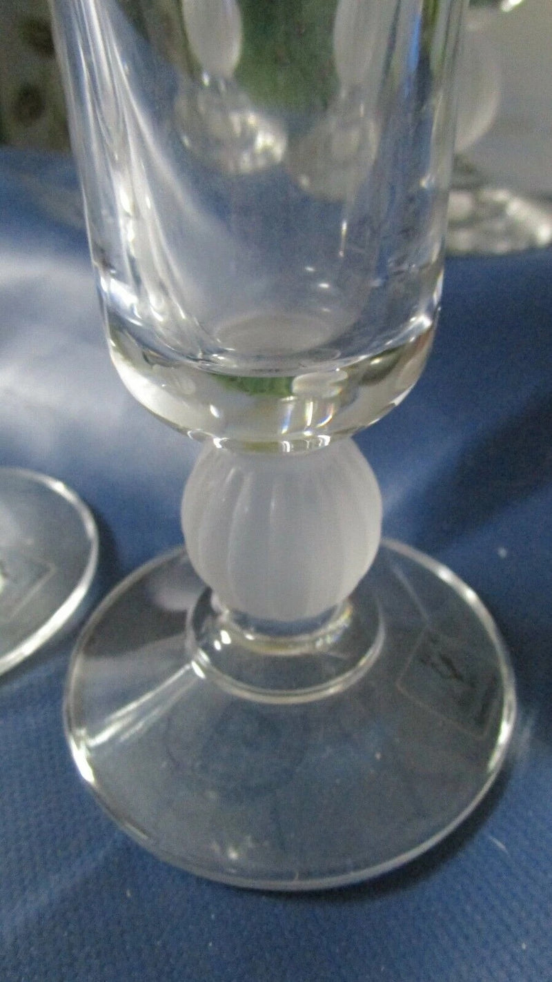 Vintage 4 Champagne Glasses GERMAN GALLO Ribbed Crystal Glasses C1980^^^