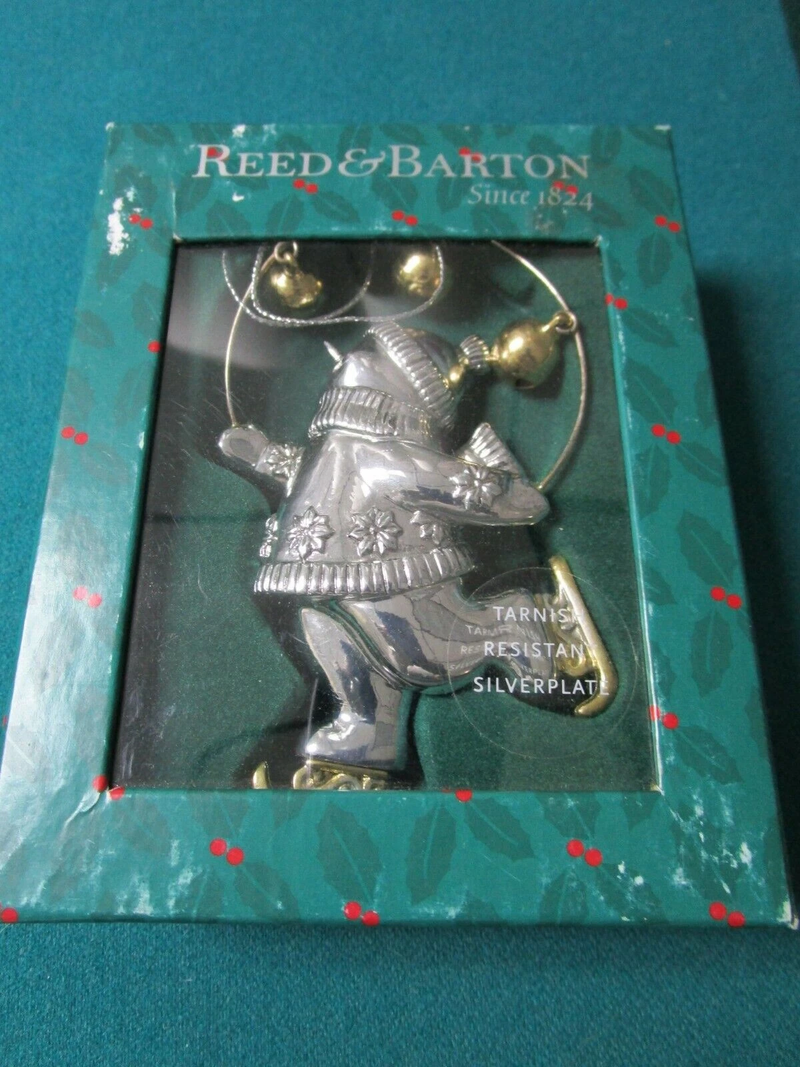 Reed & Barton Sterling / Silverplate Christmas Ornaments Snowman Bell Cup Pick1^