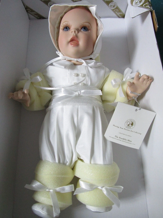 1990s Franklin Mint Collector Doll, baby 10 1/2"  NIB