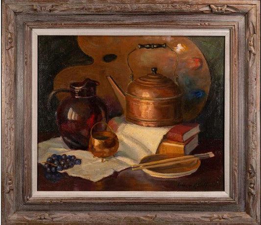 Arthur R Safford ( American 1900 - 1992 ) Still Life Oil on Canvas Signed