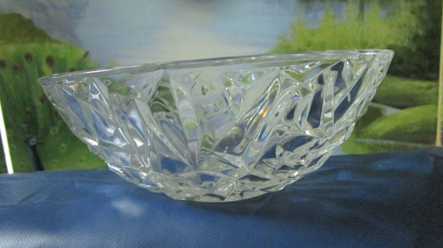 TIFFANY ROCK CUT CRYSTAL BOWL MADE IN GERMANY 3 X 9"