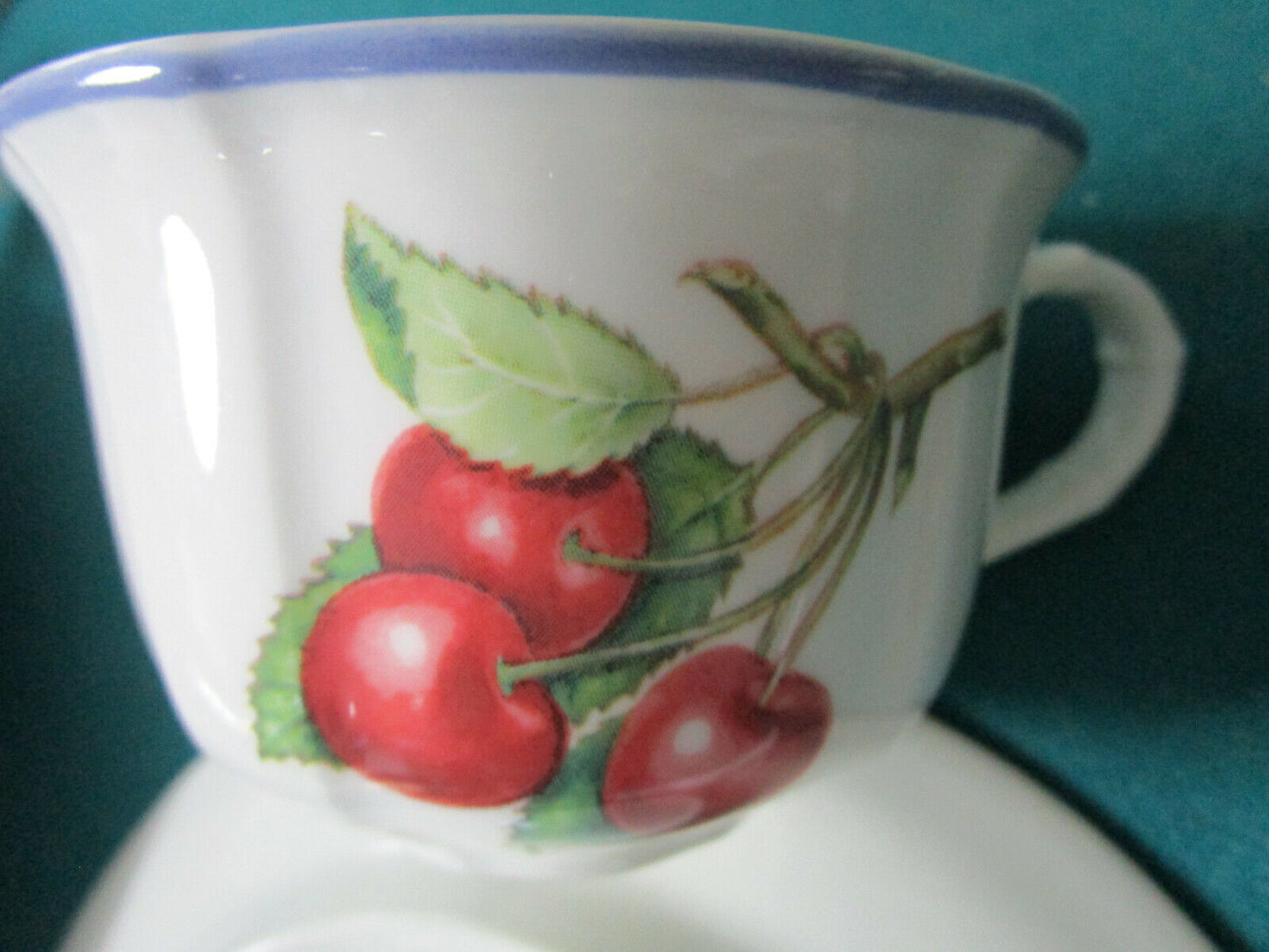 VILLEROY AND BOCH GERMANY PLATE GRAVY BOAT CUP FRENCH GARDEN FLORAL FRUITS [80B]