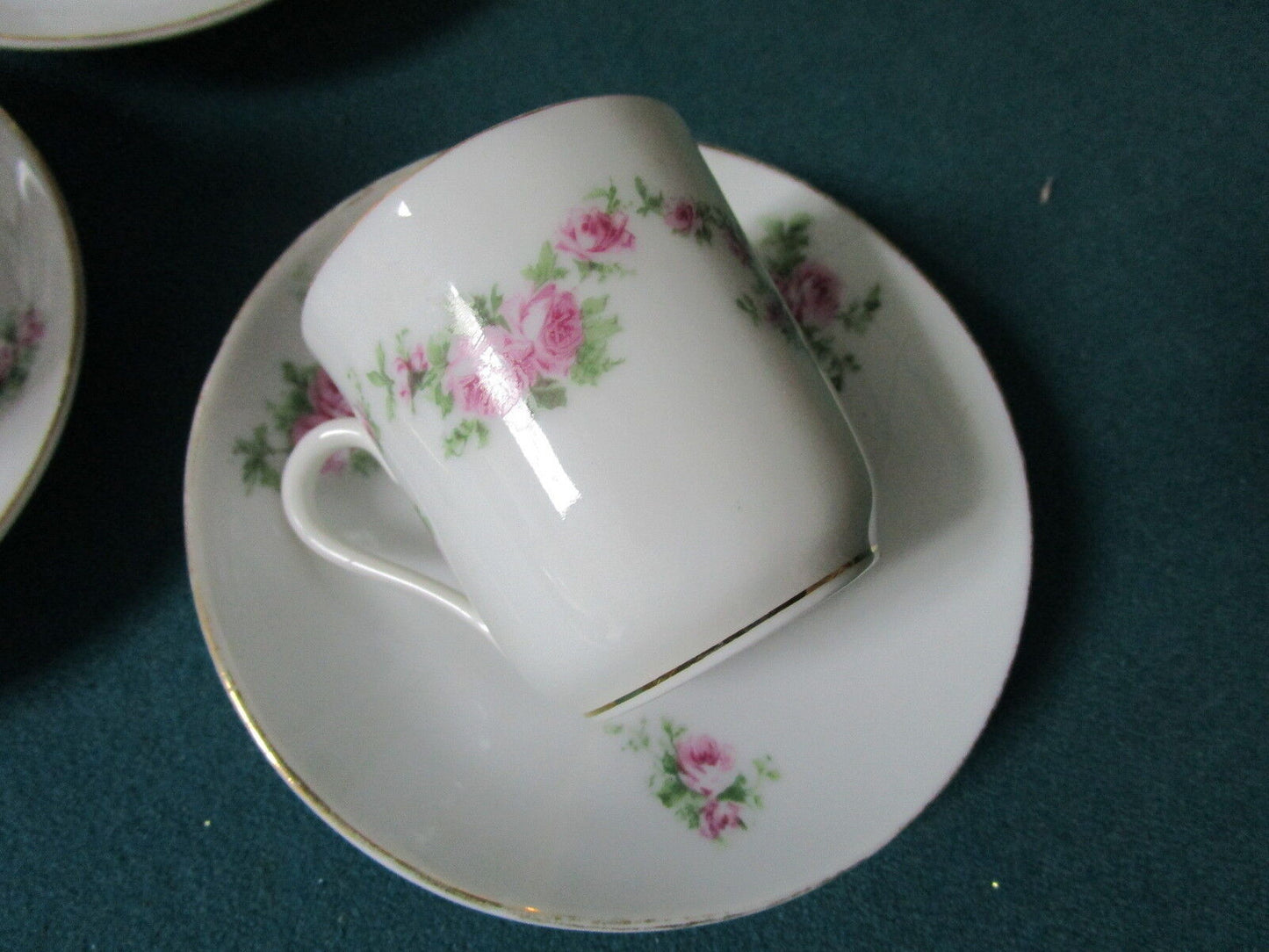 Antique  HERMANN OHME, Silesia, now Poland, 1900s 3 cups and saucers[60G]