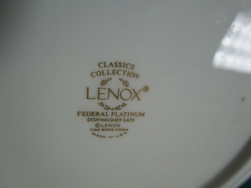 Weatherly pat. By Lenox bowls dinner plates cup saucer federal platinum wheat ^^