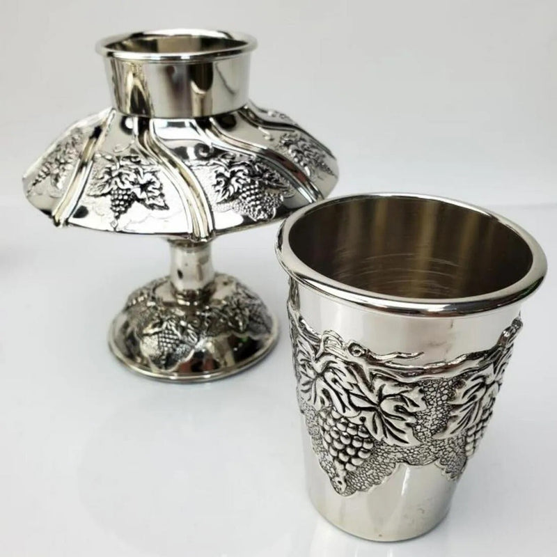 Judaica 11 Piece Kiddish Cups Set grapes design