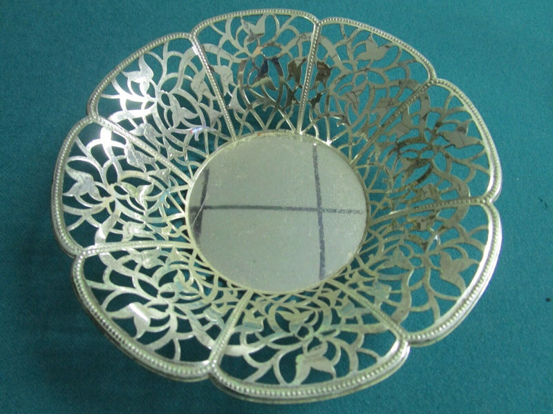 Eperass Germany Silverplate Bowl Laced And Reticulated Borders