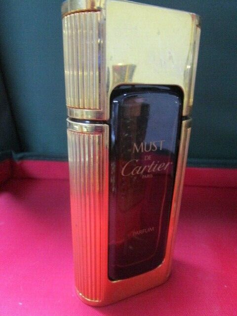 PERFUME METAL GOLDEN EMPTY CASES TIFFANY - SHALIMAR- MUST DE CARTIER PICK1