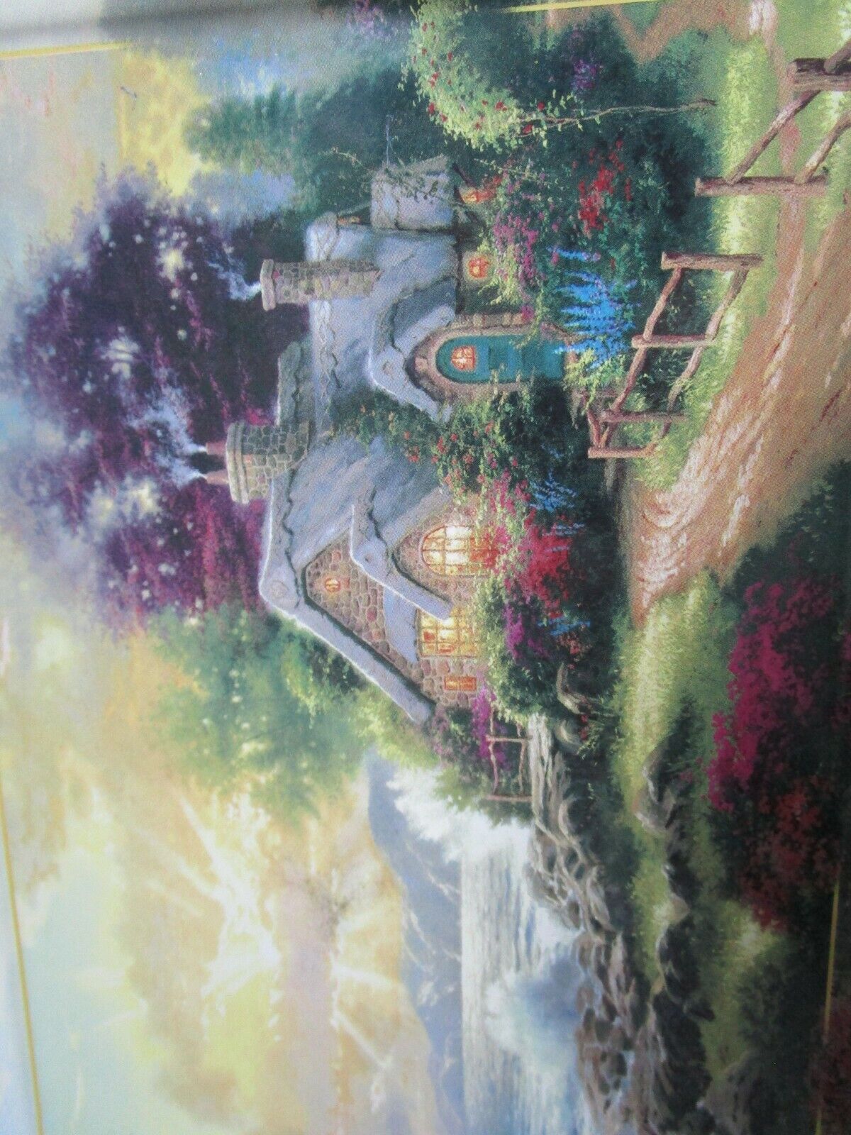 THOMAS KINKADE -A NEW DAWNING -TILE WALL PLAQUE 9 X 7" WITH CERTIFICATE