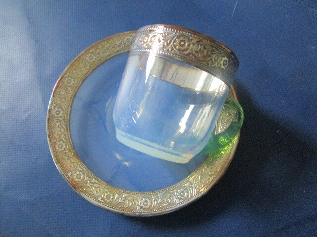 Rosenthal Germany - Fry Opalescent Green Handle Coffee Cup Saucers Pick 1