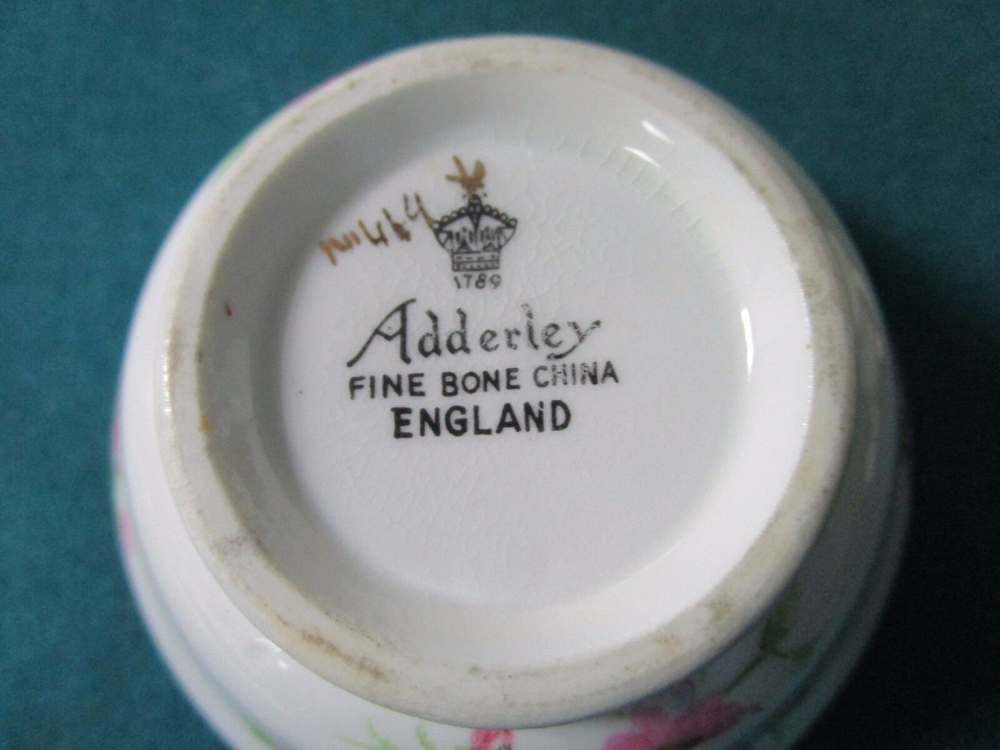 ADDERLEY  ENGLAND PORCELAIN CREAMER AND OPEN SUGAR FLORAL ORIGINAL